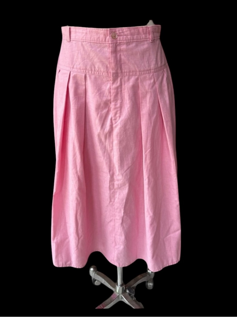 1960s/70s Gator Florida Poly/Cotton Pleated Midi Skirt w/Hip Pockets
